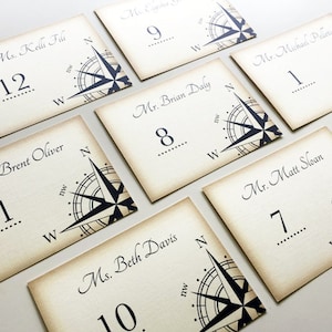 Vintage Compass Wedding Save the Date Card, Navy Blue Postcard, Nautical Pocketfold Wedding Invitations, Beach Wedding Invites, Boat Yacht image 8