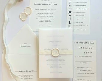 Elfenbein-Hochzeits-Einladungs-Reihe