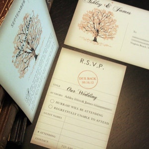 Wedding Invitations Vintage, Fall Wedding Invite, Rustic Wedding Invitation, Autumn Wedding Invitations image 2