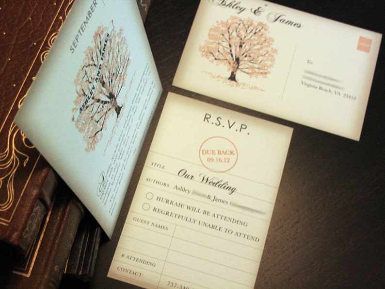 Wedding Invitations Vintage, Fall Wedding Invite, Rustic Wedding Invitation, Autumn Wedding Invitations image 2