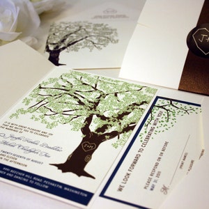 SAMPLE Oak Tree Rustic Wedding Invitation, Printed Set or Wedding ...