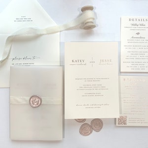 Foil Champagne Pink und Elfenbein Hochzeitseinladungs-Reihe