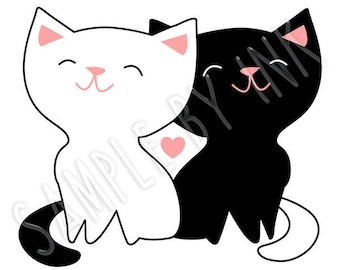 Kittens Two Cuddling Cats White Shapes Digital Print Animals Tan Minimalist Downloadable Print White Cats Decor Modern Wall Art
