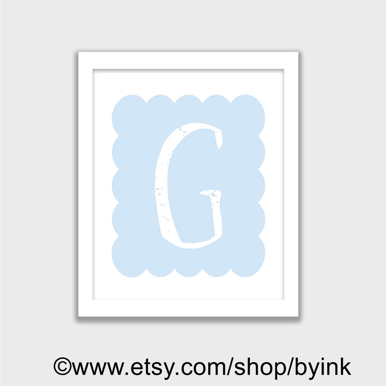 Letter G, Cute Alphabet Printable, Monogram, INSTANT DOWNLOAD, Nursery ...