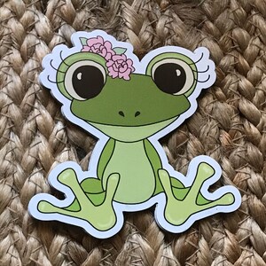 Cute Frog Laptop Sticker, Large stickers, Laptop Decal, Notebook Stickers, high quality waterproof die cut vinyl, professional grade, image 2