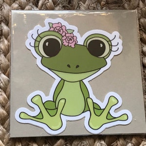 Cute Frog Laptop Sticker, Large stickers, Laptop Decal, Notebook Stickers, high quality waterproof die cut vinyl, professional grade, image 4