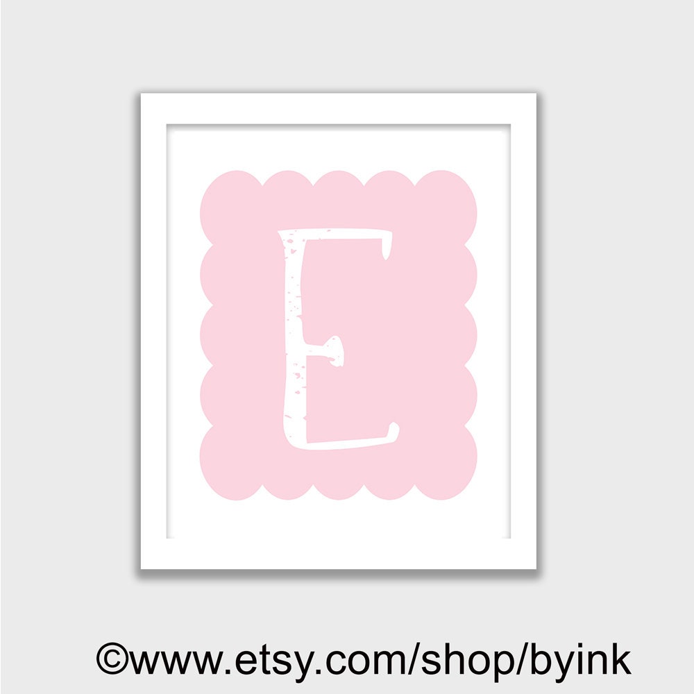 letter e cute alphabet printable monogram instant download etsy
