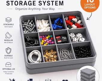 Stackable Storage System with Lid | Customizable Compartments for Home Organization