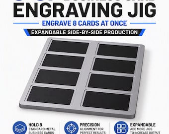 Business Card Engraving Jig | Engrave 8 Cards at Once | Expandable Side-by-Side Production