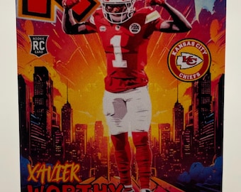Xavier Worthy Rookie (RC) Custom Art Trading Card Chiefs  **Buy 2 Get 1 FREE**