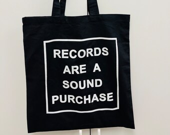 ONE DOLLAR SALE White Label Vinyl Black and White Tote Bag