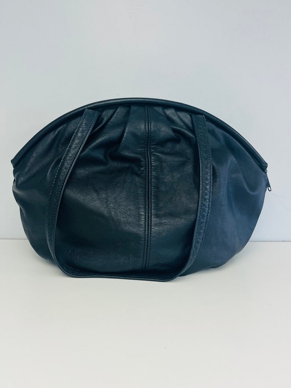 Black Leather SMOKE VALLEY Clamshell Shoulder Bag - image 1
