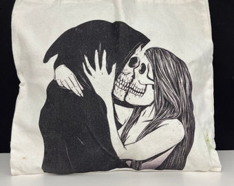 ONE DOLLAR SALE Love and Death Canvas Tote Bag