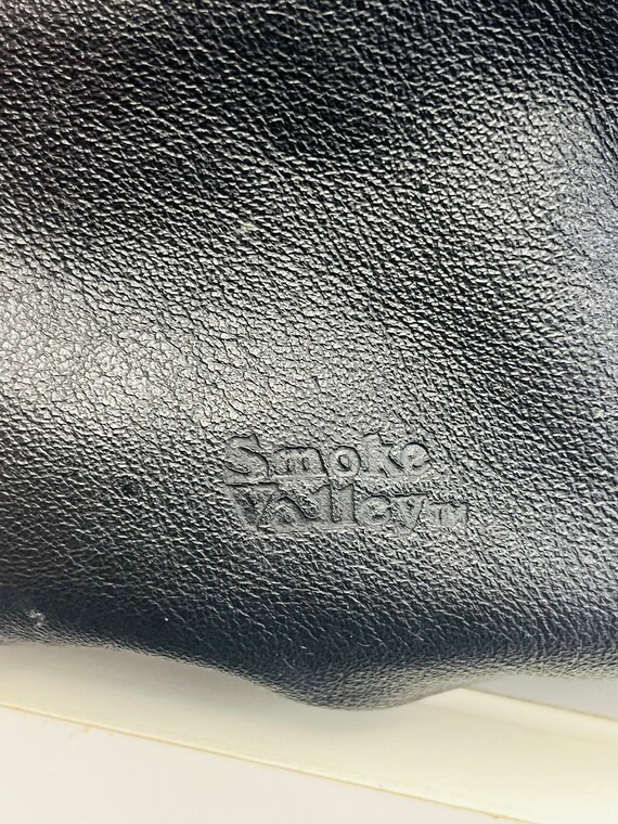 Black Leather SMOKE VALLEY Clamshell Shoulder Bag - image 4