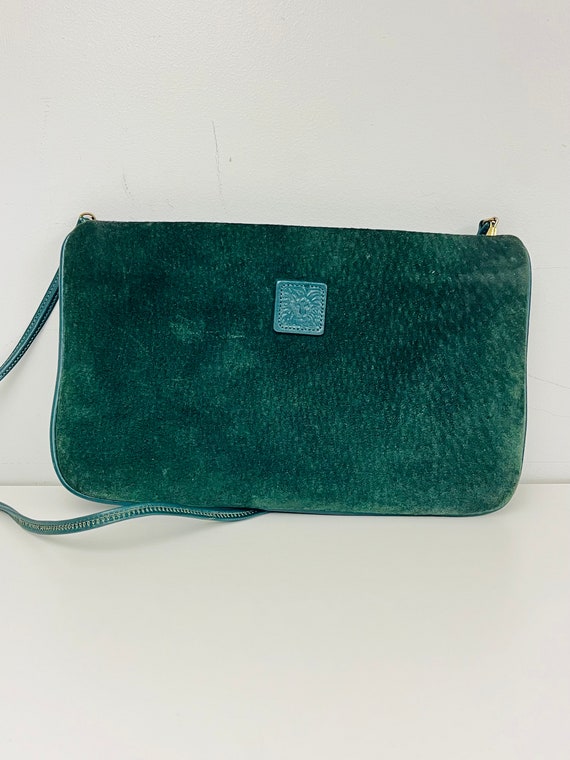 Dark Green Suede ANNE KLEIN Mini Bag