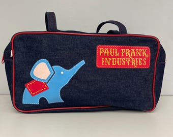 Retro PAUL FRANK Denim and Red Elephant Shoulder Bag