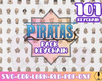 Anime Manga 101 Inspired Pirate pack Keychains SVG DXF Laser Cut Files | Anime Sea Adventure | CNC Engraving | Lasercut Keychain Bundle