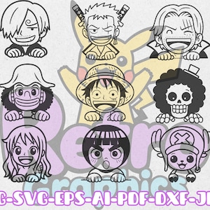 Anime manga Pirates Peekers stijl | Pdf Png SVG Eps Ai Dxf Cricut Silhouette Laser digitale bestanden