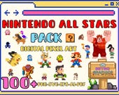 Nes All Stars Digital Pixel art, imágenes prediseñadas +100 dibujos Png/Svg/Eps/Ai/Pdf