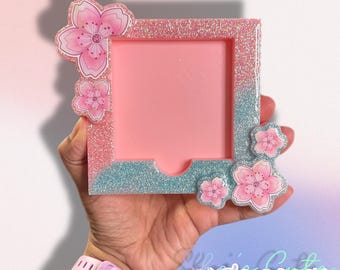 Kawaii Cherry Blossom Sticky Note Holder: 3D Printed Resin Desk Organizer