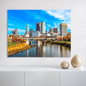 Cityscape of Downtown Columbus Ohio Wall Decor