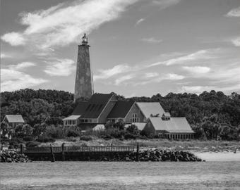 Black and White Lighthouse Print - Maritime Decor