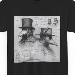 Vintage Plague Doctor Tee, Unique Graphic T-Shirt, Bohemian Style, Gothic Fashion, Gift for Halloween, Unisex Cotton Shirt