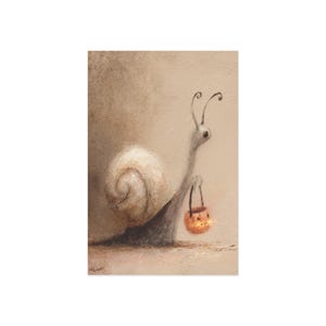 Cartões postais de caracol artísticos encantadores, cartões de arte de caracol excêntricos, cartões de felicitações exclusivos, artigos de papelaria para amantes da natureza, presentes para todas as ocasiões