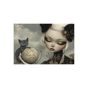Originelle Kunstpostkarten, Grußkarten für Katzenliebhaber, Vintage Style Kunstdrucke, Einzigartige Wohndekoration, Geschenke für die Kunst