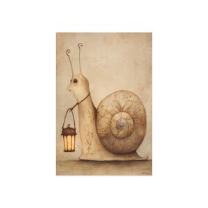 postales d'art de charme d'escargot | Inspiré de la nature fantaisiste, lot de cartes de voeux, parfait pour les collectionneurs, les cadeaux et la décoration intérieure