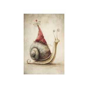 Charmant escargot Cartes postales, Cartes de voeux fantaisistes, Impressions d'art uniques, Souvenirs de vacances, Cadeaux de papeterie