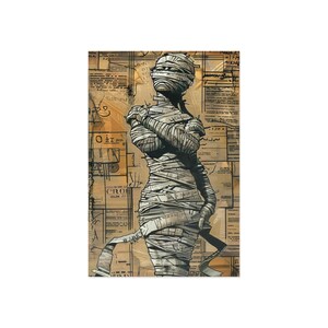 Künstlerische Fine Art Mumie Postkarten, Vintage-Stil Postkarten, handgefertigte Grußkarten, einzigartige Wandkunst, perfekt zum Basteln