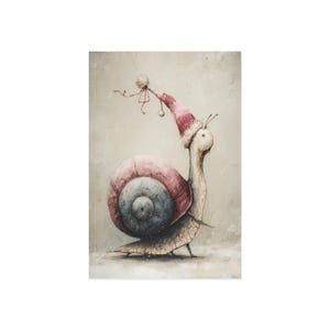Cartes postales fantaisistes d'escargots, cartes de voeux amusantes, décoration des fêtes, impressions artistiques mignonnes, cadeaux artistiques uniques