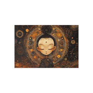 Mystische Buddha Kunst Postkarten, 5er Set, Zen-Dekor, spirituelle Geschenke, Meditation inspirierte Kunst, einzigartige Schreibwaren