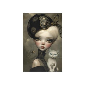 Elegante Fine Art Postkarten, Katzenportraits, Kunstdrucke für Katzenliebhaber, Vintage-inspirierte Grußkarten, Einzigartiges Wohndekor