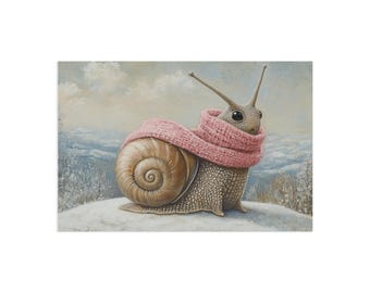 Cartes postales douillettes d'escargots, charmants tirages d'escargots d'art pour offrir, décoration d'intérieur, cartes de voeux, amoureux de la nature, papeterie unique