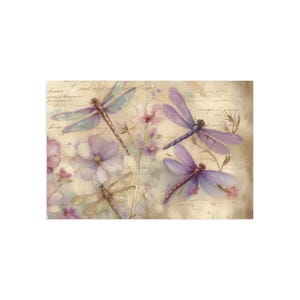 Künstlerische Blumen Libelle Postkarten, Natur Dekor, Briefpapier Geschenk, Vintage inspirierte Karte, Grußkarten für alle Gelegenheiten