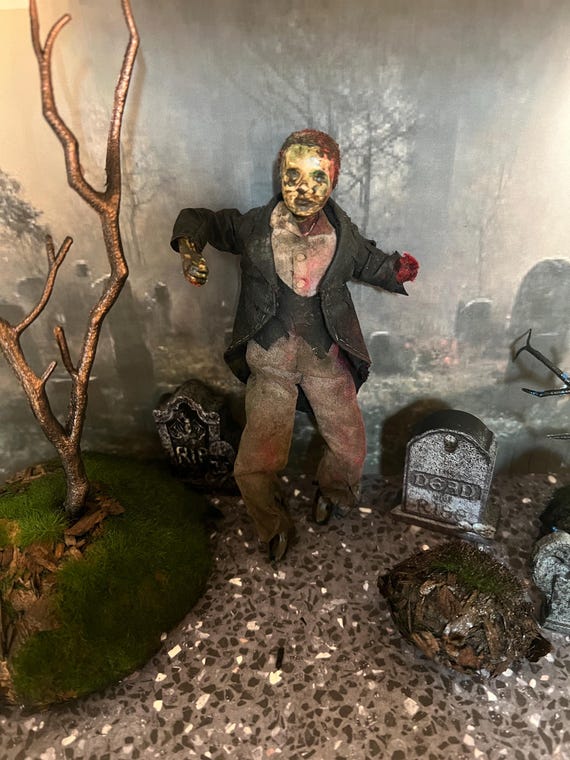 ゾンビ 人形 ハロウィン 電動ゾンビ 人形 チェーンソーの通販は - 輸入