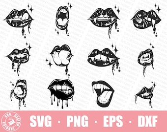 Vampire Lips Svg / Vampire Png / Halloween Svg / Halloween Shirt Svg / Lips Svg Halloween Png / Svg Files For Cricut Silhouette Sublimation