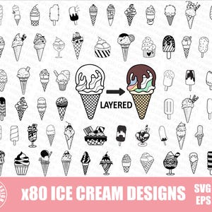 Eis geschnitten Datei / Eis Waffel Waffel / Eis Umriss / Süße Eistüte geschnitten / Eis Clipart Silhouette SVG Png Vektor