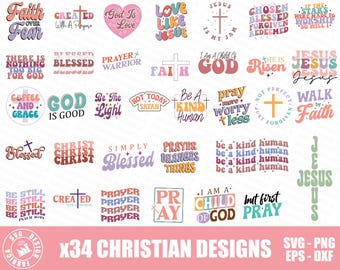 Paquete de SVG cristianos / Paquete de Escrituras / Paquete de SVG de versículos bíblicos / Paquete de SVG religiosos / Paquete de SVG de Jesús / Paquete de SVG de Dios / Archivo SVG cristiano