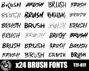 24 font Brush / Pacchetto font per Cricut / Pacchetto font per artigiani / Font per scrittura a mano / Font Sans / Cute Girly / Font Procreate