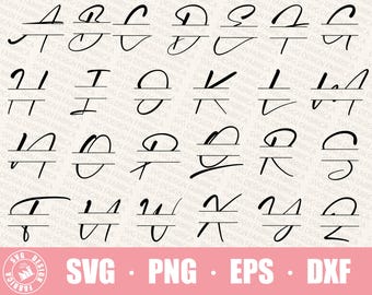 Pakiet czcionek Monogram SVG / Podzielone litery Monogram SVG / Monogram rodzinny SVG / Alfabet czcionek Monogram / Monogram SVG / Plik do cięcia dla Cricut