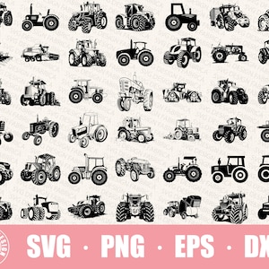 Pacchetto SVG trattore / Pacchetto PNG trattore / Clipart trattore / File di taglio SVG trattore per Cricut / Silhouette trattore / Svg camion / Svg fattoria