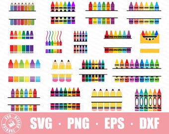 Crayon Split Monogram Svg / Crayon Svg / Teacher Svg / Crayon Wrapper Svg / Crayon Set Svg / Crayon Wrapper Cut File / Crayon Cut File