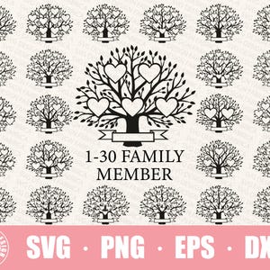 Family Tree Svg Bundle 2-25 Members  Monogram / Tree of Life Svg / Family Tree Branch / Cut Files Cricut Family Tree Clipart Monogram Gift