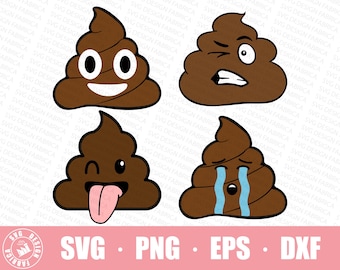 Cute Poop SVG / Poop Emoji Svg Bundle / Toilet Shirt / Layered Kawaii Funny Smiling Svg / Poop Cut File / Cricut Silhouette Instant download