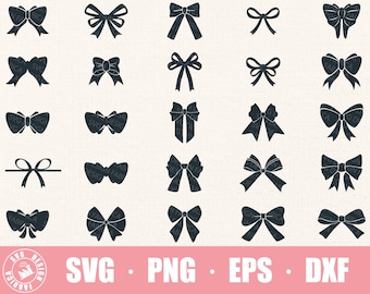 Boho Ribbon Svg Bundle / Coquette Bow Svg / Ribbon Svg / Bow Svg Png / Hair Bow Svg / Bow Tie Svg / Hand Draw Bow Clipart / Cut File Cricut