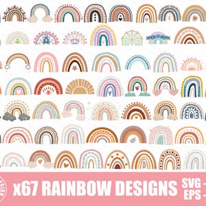 Regenbogen Regenbogen Bundle / Regenbogen Regenbogen Clipart / Regenbogen Clipart / Handgezeichnet Regenbogen / Boho Aufkleber Png / Digitaler Download