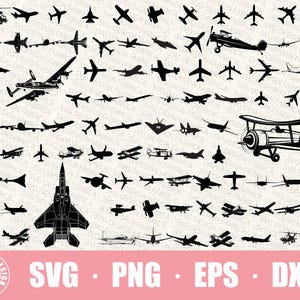 Airplane Svg Bundle / Airplane Svg Cut Files For Cricut / Military Plane Svg / Biplane Svg / Jet Plane Svg / Military Plane Aeroplane Svg